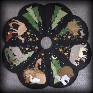 “In The Kingdom of Peace” Cheswick Company Christmas Tree Skirt Pattern Kit Folk